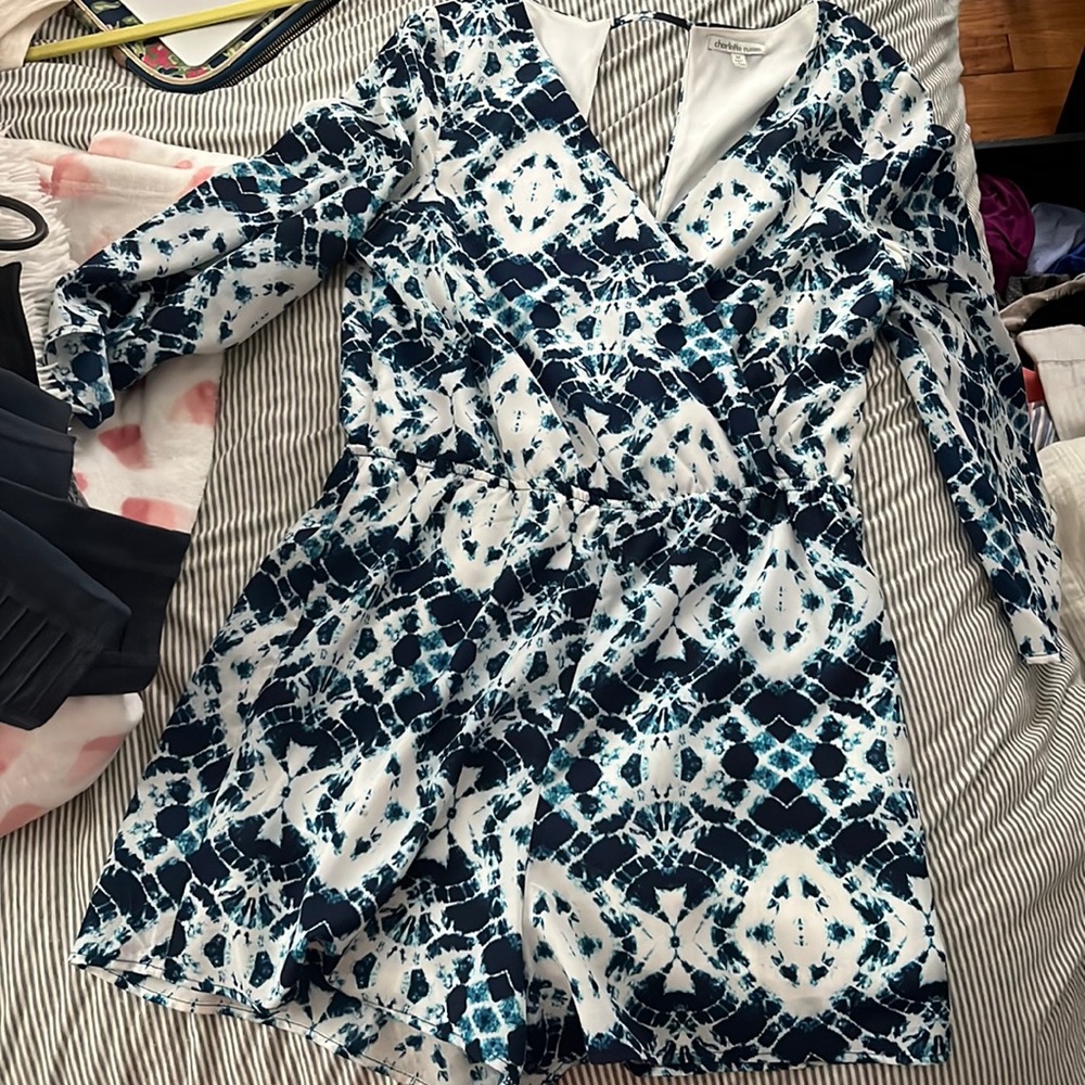 Charlotte russe blue tye dye romper